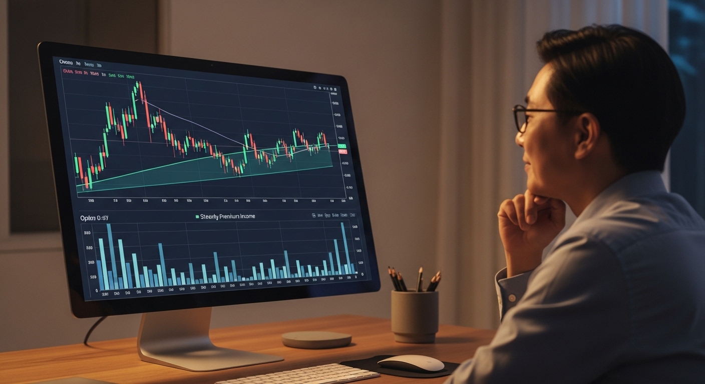 횡보장에서 커버드콜 ETF로 꾸준한 프리미엄 수익을 확인하는 50대 한국인 투자자