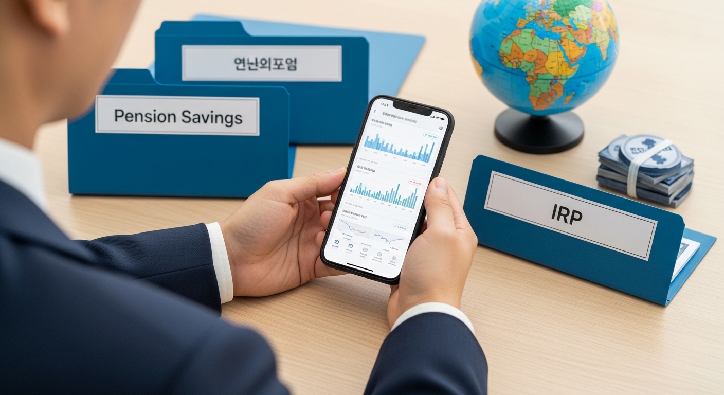 연금저축과 IRP에서 TDF를 활용하는 모습을 보여주는 40대 초반 한국인