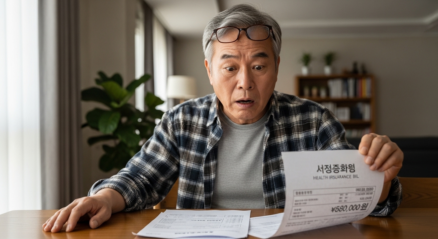 건강보험료 고지서를 보고 충격받은 한국인 중년 남성