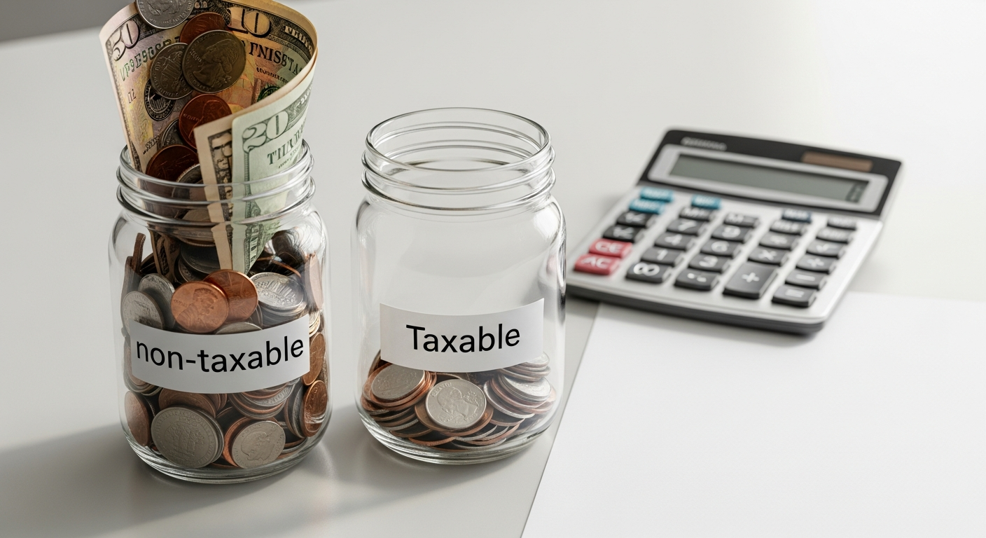 과세와 비과세 재원을 대비해 보여주는 분배금 구조 이미지