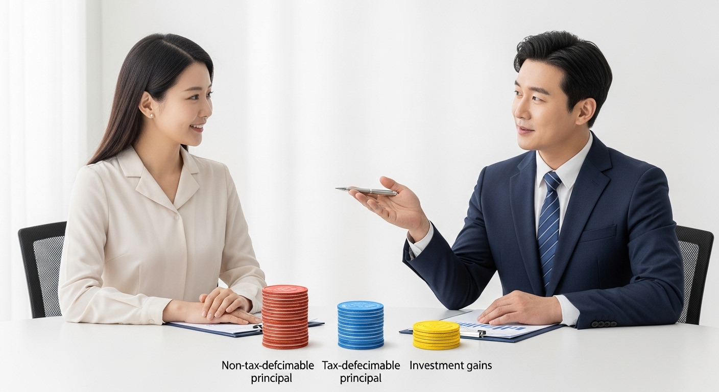 연금저축 계좌 안의 세 가지 돈의 성격을 상담받는 장면