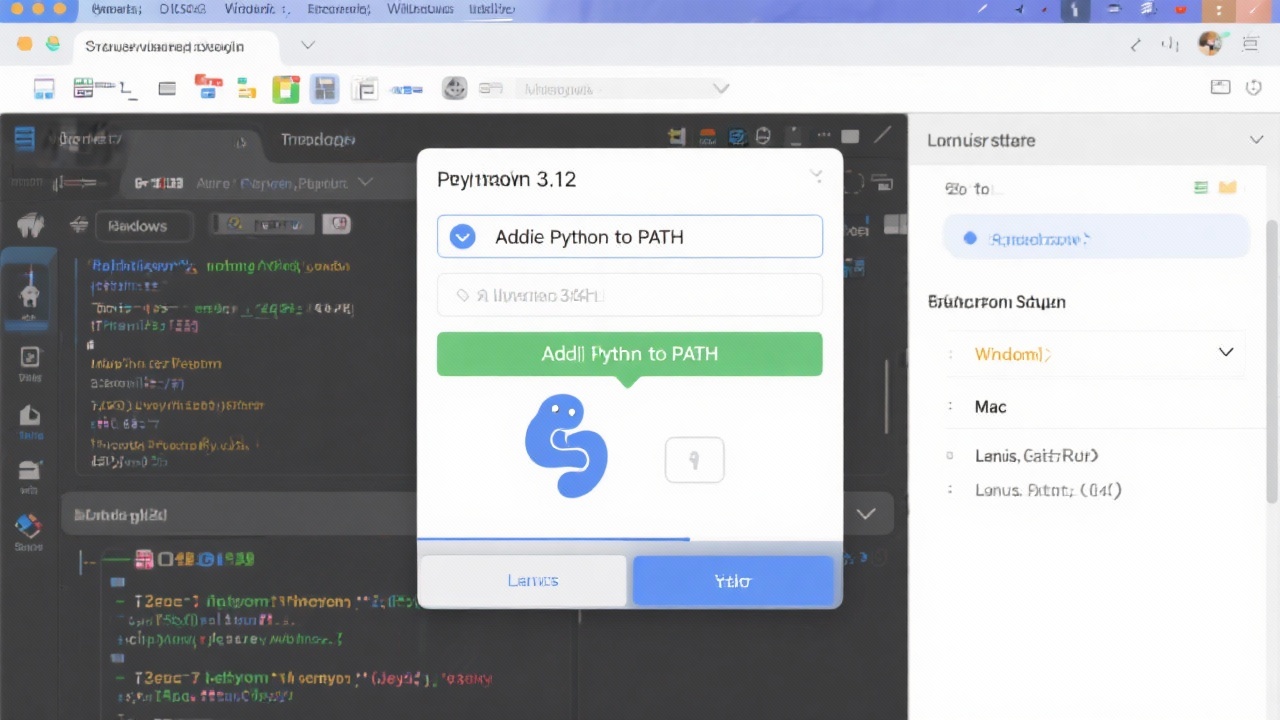 Windows, macOS, Linux에서 파이썬 3.12 설치 과정을 단계별로 설명하는 시각 자료
