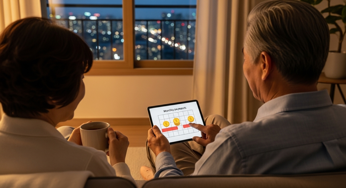 연금계좌에서 나오는 배당금으로 은퇴 후 안정적인 월세 같은 현금흐름을 누리는 60대 한국인 부부의 일상