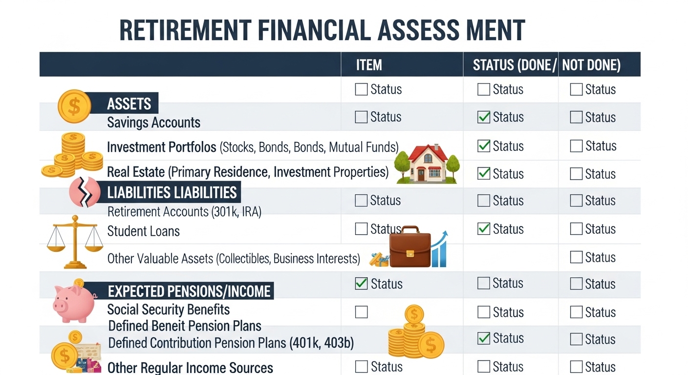 은퇴 자금 현실 점검을 위한 자산 부채 체크리스트 이미지
