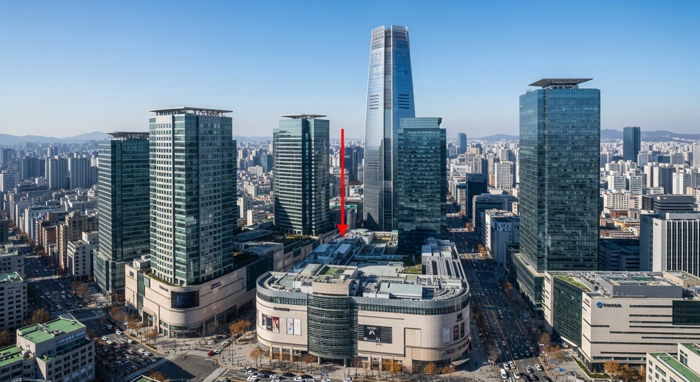 리츠 투자를 상징하는 강남 대형 빌딩과 상업용 부동산 전경