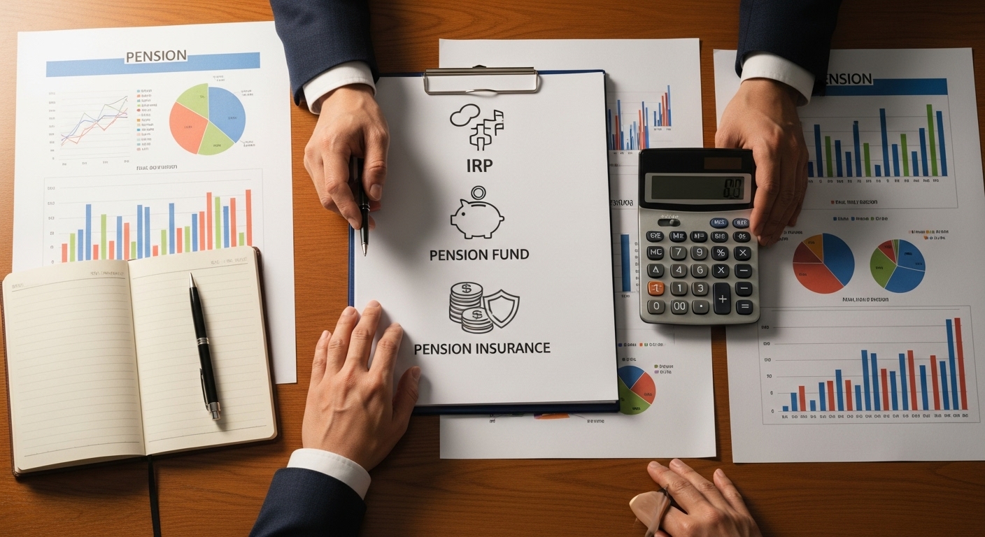 IRP와 연금저축펀드, 연금저축보험 등 다양한 연금 상품을 비교하며 설계하는 장면