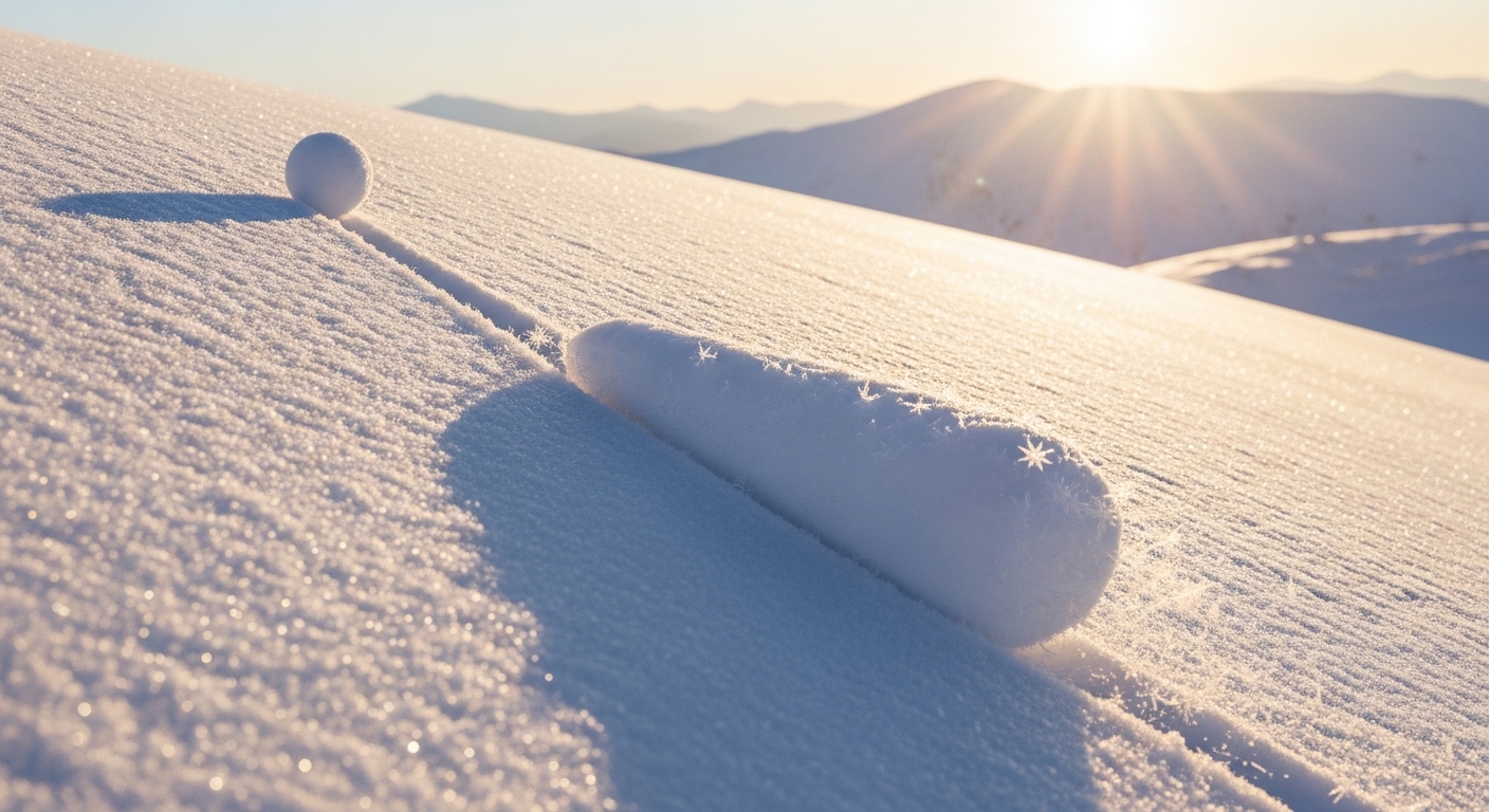 작은 눈덩이가 굴러 커지는 스노우볼 효과를 표현한 이미지
